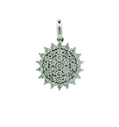 Colgante de oro blanco (18 K) con diamantes.