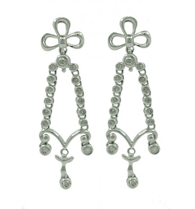 Pendientes de oro blanco (18K) con diamante