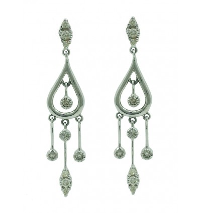 Pendientes de oro blanco (18K) con diamante