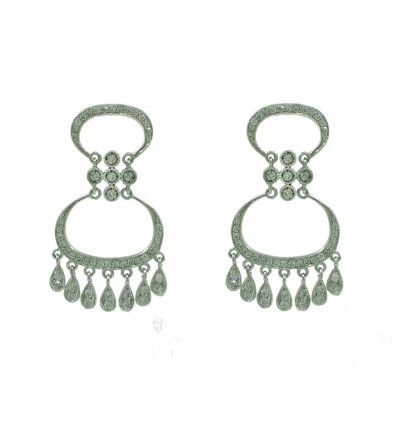 Pendientes de oro blanco (18K) con diamante