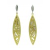 Pendientes de oro blanco y oro amarillo (18K) con diamante