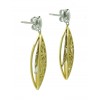 Pendientes de oro blanco y oro amarillo (18K) con diamante