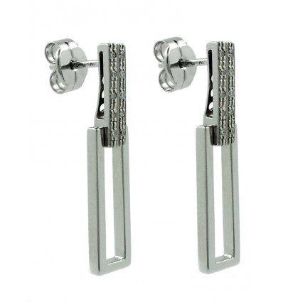 Pendientes de oro blanco (18K) con diamante