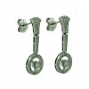 Pendientes de oro blanco (18K) con diamante