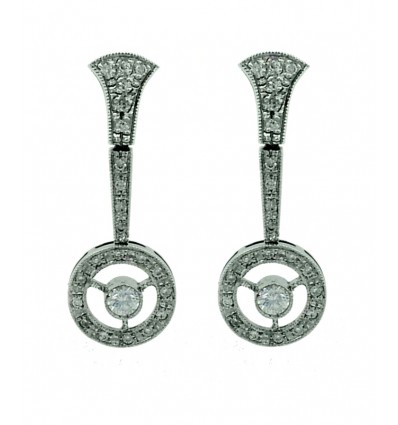Pendientes de oro blanco (18K) con diamante