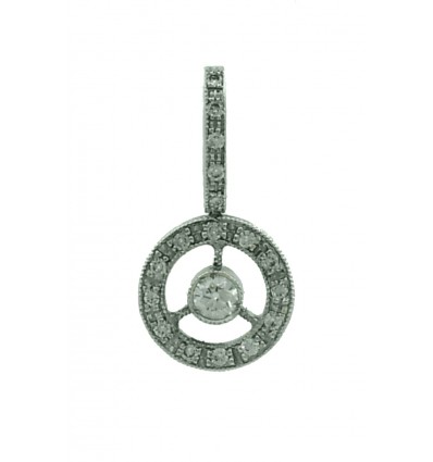 Colgante de oro blanco (18 K) con diamantes