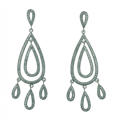 Pendientes de plata con zirconita
