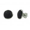 Pendientes de plata con zirconita negra