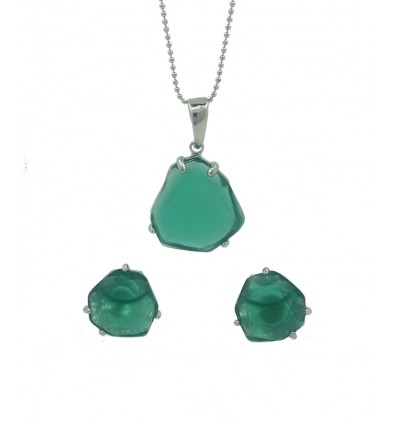 Pendientes de plata con piedra de color