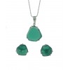 Pendientes de plata con piedra de color