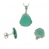 Pendientes de plata con piedra de color