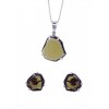 Pendientes de plata con piedra de color