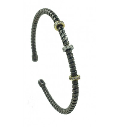 Pulsera de plata y oro con zirconitas
