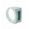 SORTIJA ORO 750 milésimas (18K) CON 52 DIAMANTES TALLA BRILLANTE Y 24 ZAFIROS AZULES