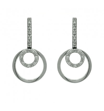 Pendientes de oro blanco (18K) con diamante