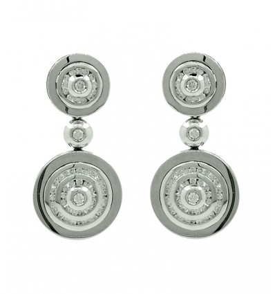 Pendientes de oro blanco (18K) con diamante