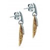 Pendientes de oro blanco y oro rosa (18K) con diamante