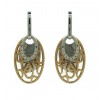 Pendientes de oro blanco y oro rosa (18K) con diamante