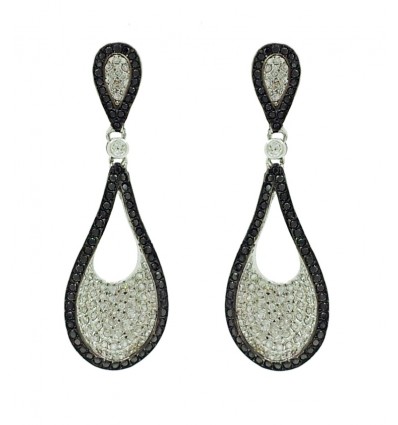 Pendientes de oro blanco (18K) con diamante