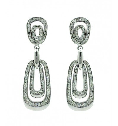 Pendientes de oro blanco (18K) con diamante