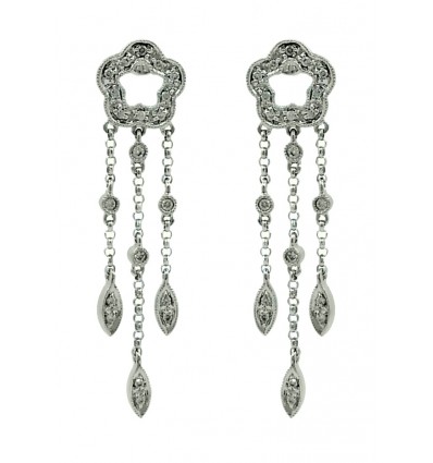 Pendientes de oro blanco (18K) con diamante