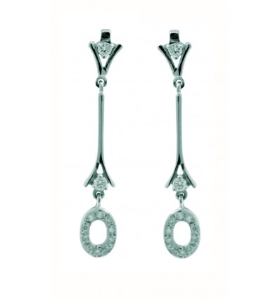Pendientes de oro blanco (18K ) con diamante