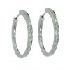PENDIENTES DE ORO BLANCO DE 750 milésimas (18K) TIPO CRIOLLAS CON 32 DIAMANTES TALLA BRILLANTE