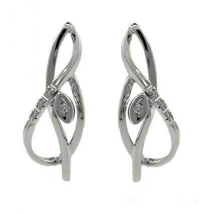 Pendientes de oro blanco (18K) con diamante