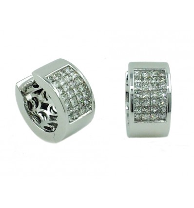 Pendientes de oro blanco (18K) con diamante