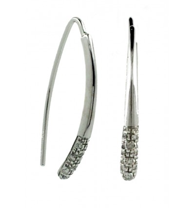 Pendientes de oro blanco (18K) con diamante