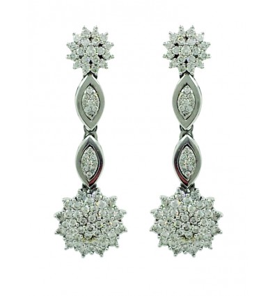 Pendieste de oro blanco (18K) con diamante