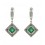 Pendientes de oro blanco (18K) con diamante y esmeralda