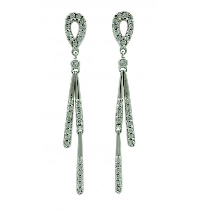 Pendientes de oro blanco (18K) con diamante