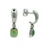 Pendientes de oro blanco (18K) con diamante y turmalina