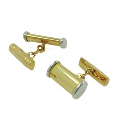 Gemelos de oro blanco y oro amarillo (18K)