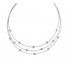 Triple sirga de oro blanco (18K) con perlas