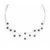 Triple sirga de oro blanco (18K) con perlas
