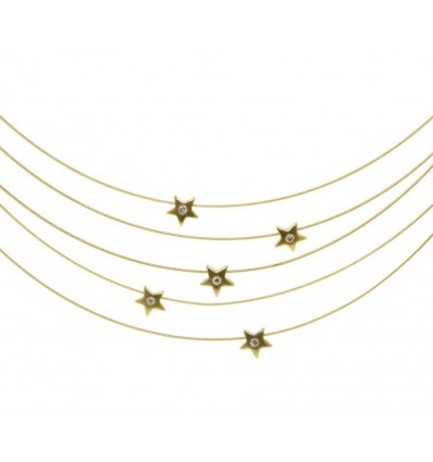 Conjunto de sirgas de oro amarillo (18K) con diamante