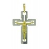 CRUZ CON CRISTO DE ORO AMARILLO Y ORO BLANCO DE 750 milésimas (18 K)