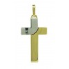 Cruz de oro blanco y oro amarillo (18K)