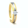 Solitario de oro blanco y oro amarillo (18K) con diamante