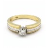 Solitario de oro blanco y oro amarillo (18K) con diamante