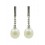 Pendientes de oro blanco (18K) con diamante y perla cultivada