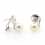 Pendientes de oro blanco (18K) con diamante y perla cultivada
