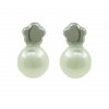 Pendientes de oro blanco (18K) con perla