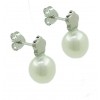 Pendientes de oro blanco (18K) con perla