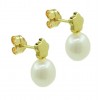 Pendientes de oro blanco (18K) con perla