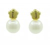 Pendientes de oro blanco (18K) con perla