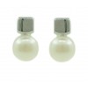 Pendientes de oro blanco (18K) con perla
