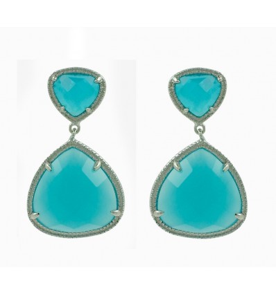 Pendientes de plata con piedra natural azul